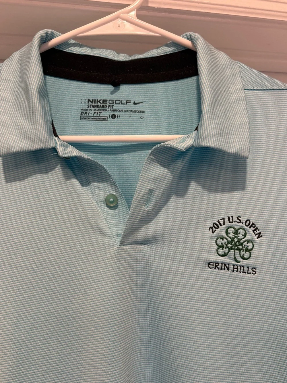 Nike Light Blue Golf Polo Shirt - 2017 U.S. Open Erin Hills
